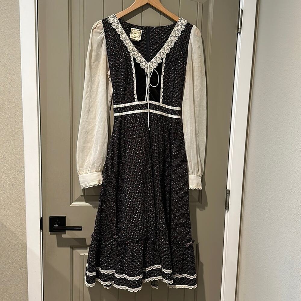GUNNE SAX Dress Velvet Corset Vintage